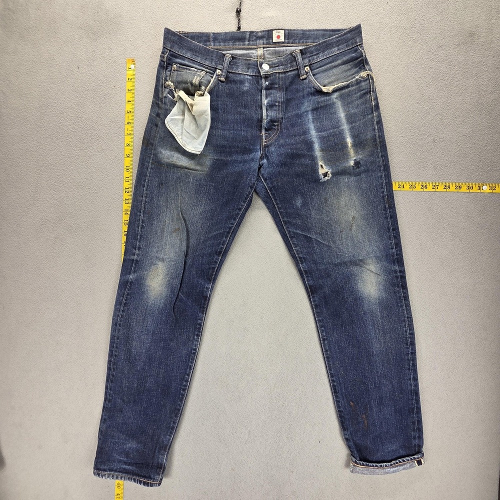 Edwin Jeans Mens 32x32 Blue Selvedge Regular Tapered Made In Japan Honeycomb